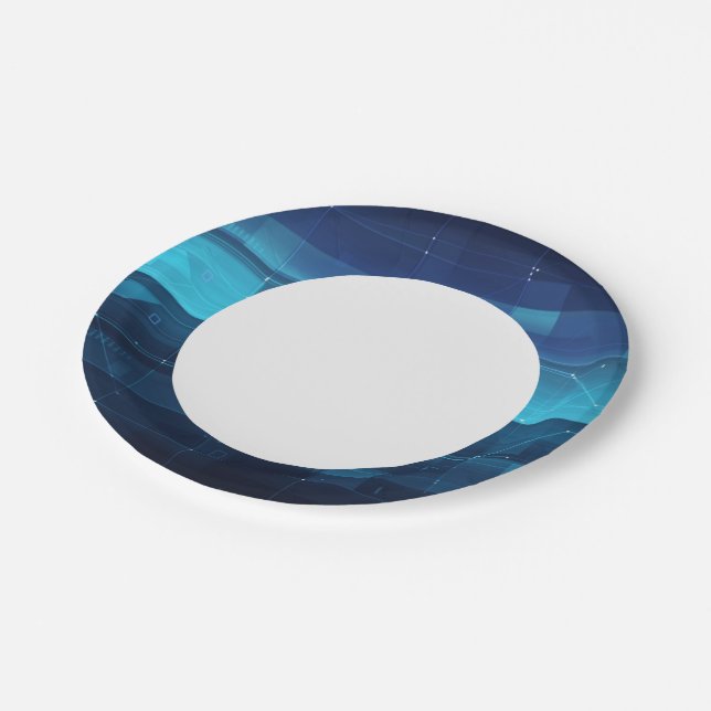 High tech digital background paper plate (Angled)