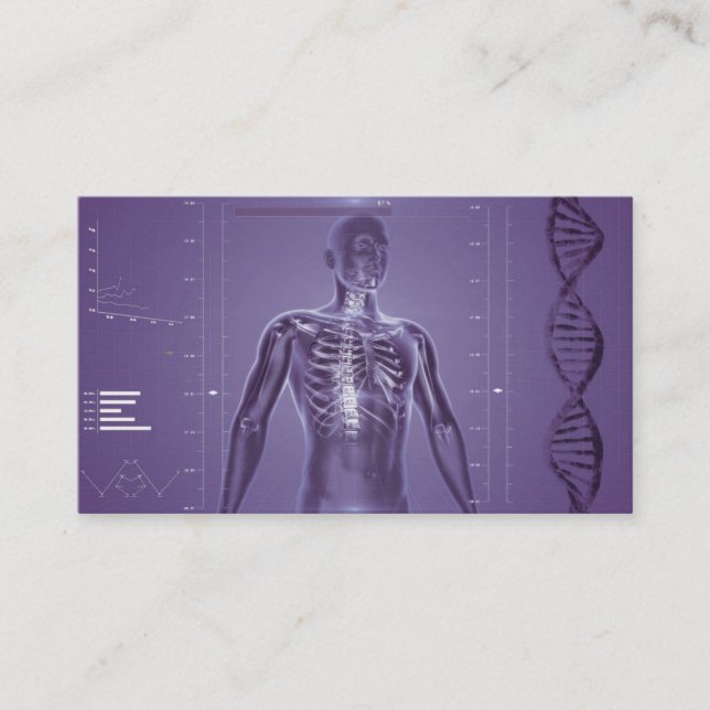 High Tech Health- Purple Business Card (Front)