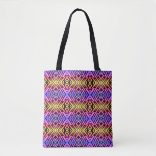 High Tech Sci Fi Neon Purple Yellow Pink Tote Bag