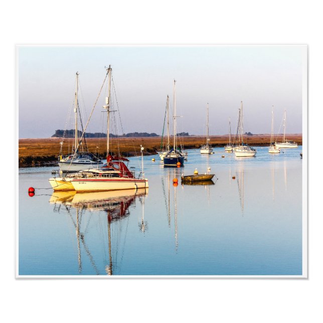  High tide in the harbour on a calm evening. Photo Print (Front)
