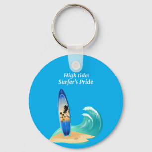 "High Tide: Surfer's Pride" adventure ocean beach Key Ring
