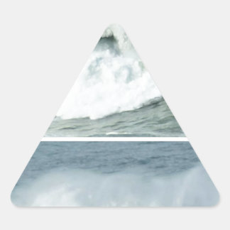 HIGH TIDE WAVES -  OCEAN BEACHES TRIANGLE STICKER