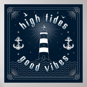 High Tides Good Vibes Sq Poster (24x24)