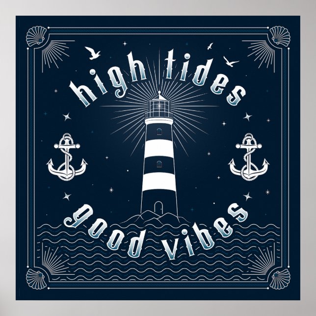 High Tides Good Vibes Sq Poster (24x24) (Front)