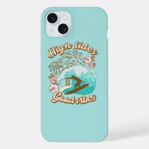 High Tides Surfing Tropical Beach iPhone 15 Plus Case