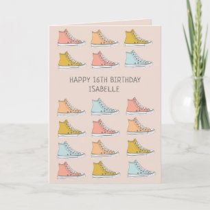 High-top sneakers shoes design card