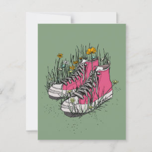 High Top Vintage Sneakers Postcard