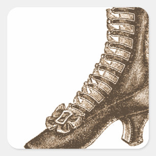 High Topped Victorian Shoe Square Sticker