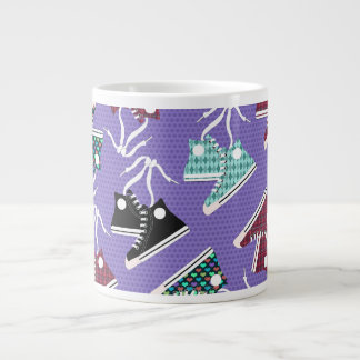 High Tops Fun Colourful Sneaker Art Pattern Large Coffee Mug