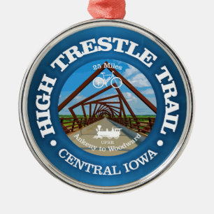 High Trestle Trail (cycling c) Metal Tree Decoration