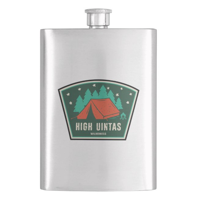 High Uintas Wilderness Utah Camping Hip Flask (Front)