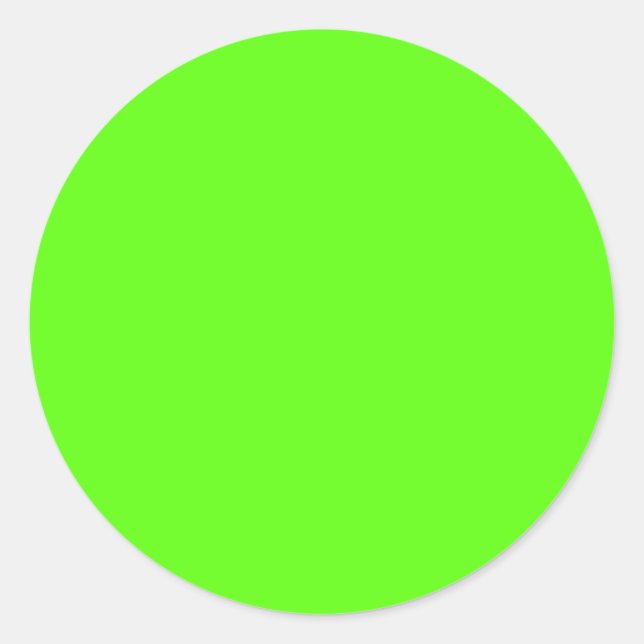 High Visibility Neon Green Classic Round Sticker (Front)