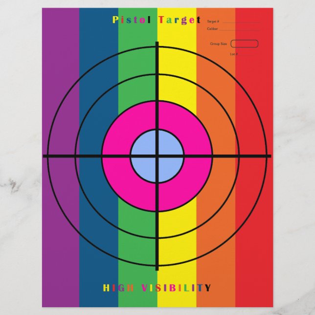 High Visibility Pistol Target Flyer (Front)