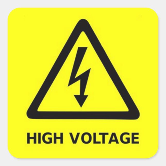 high voltage.png square sticker (Front)