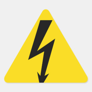 high voltage sign triangle sticker