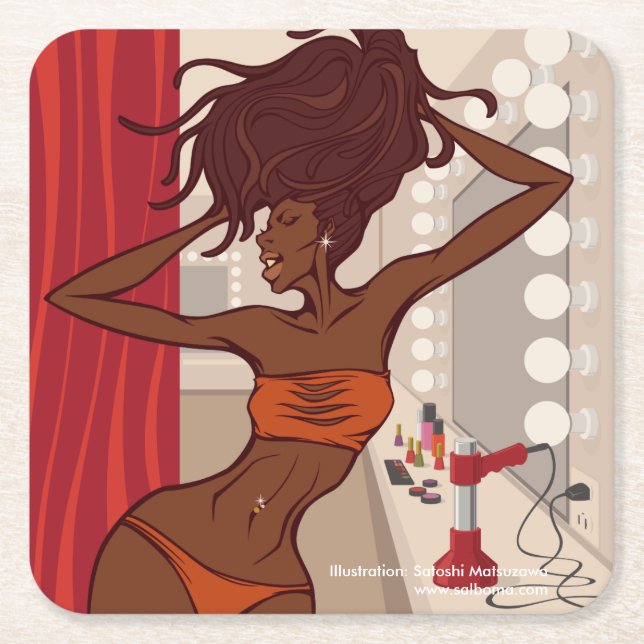 High Voltage Square Paper Coaster (Front)