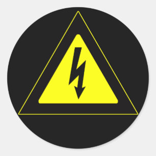 High Voltage Warning Sign Classic Round Sticker