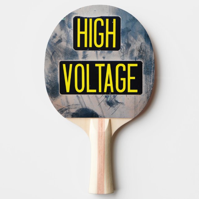 High Voltage Warning Sign - FUNNY Ping Pong Paddle (Front)