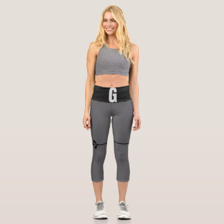 High waist grey  capri leggings