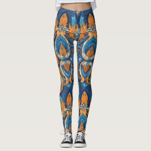 High-Waist Yoga Leggings with Unique Pattern