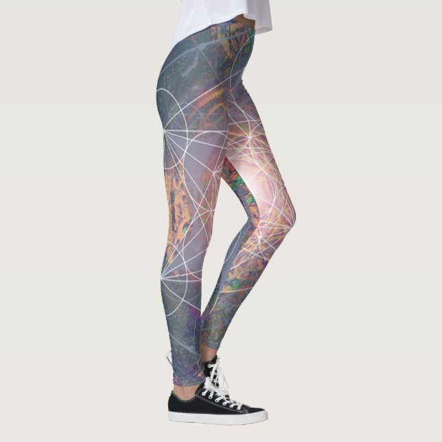 High-Waist Yoga Leggings with Unique Pattern (Right)
