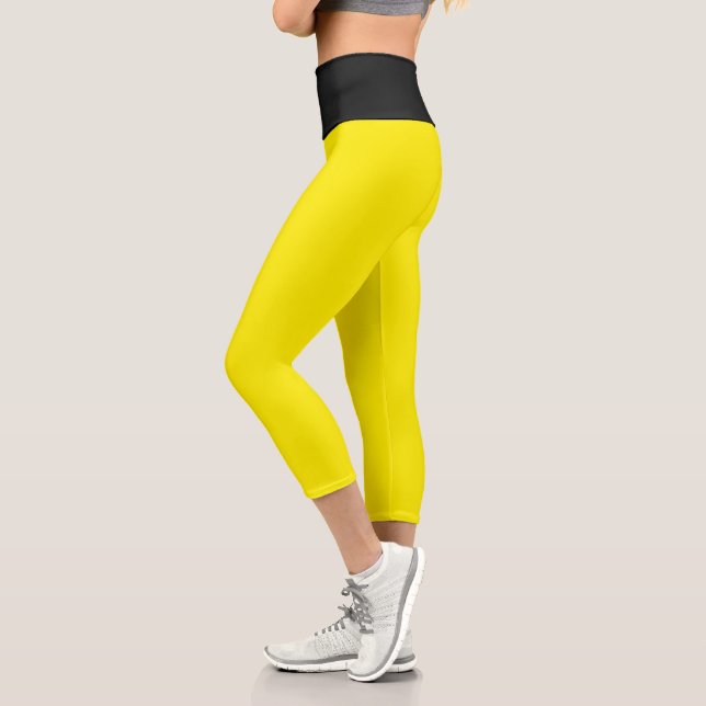 High Waisted Capri Black & Yellow (Left)