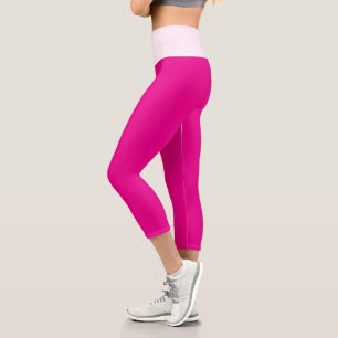 High Waisted Capri Hot Pink Leggings