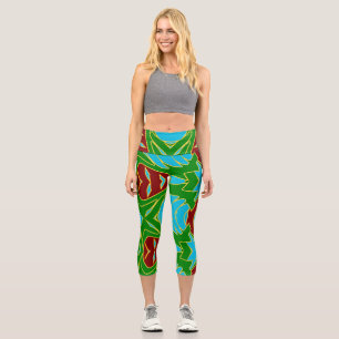 High Waisted Capris, A trendy multicolor design Ca Capri Leggings