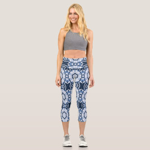 High Waisted Capris, Multi colour fabric pattern C Capri Leggings