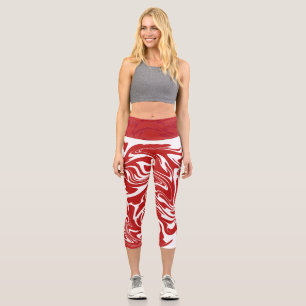 High Waisted Capris with abstract digital art.
