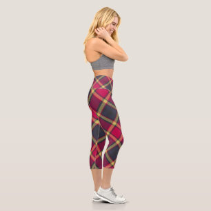 High Waisted Capris - Yoga Scottish Tartan