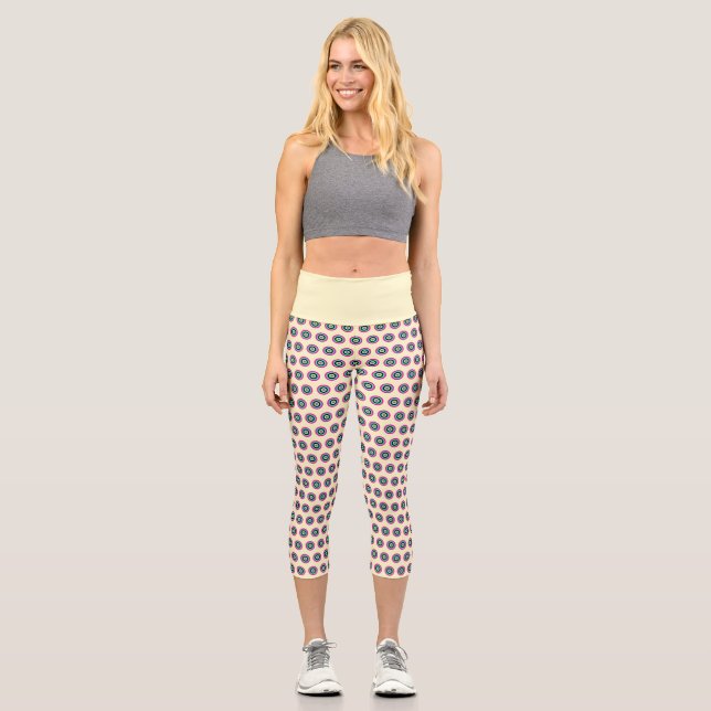 High-Waisted Geometric Capris – Stylish Design (Front)