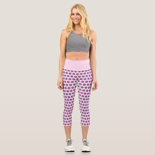 High-Waisted Geometric Capris – Stylish Design (Front)
