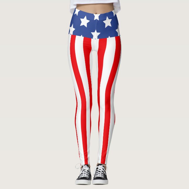 High Waisted Patriotic Leggings (Front)