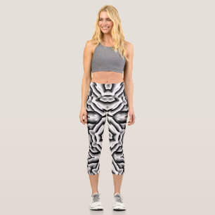 High Waisted unique symmetrical Capri design Leggings