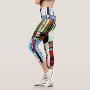 High Waisted Yoga Capris – Reflection Abstract