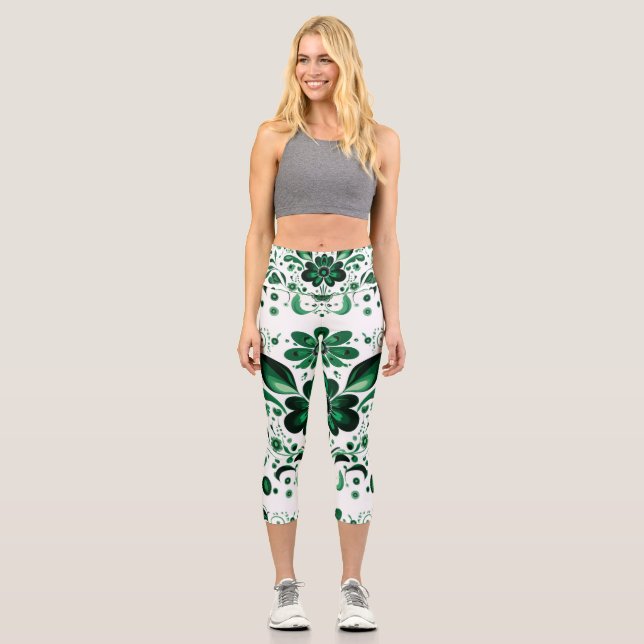High Waisted Yoga Capris, XS (0-2) Capri Leggings (Front)