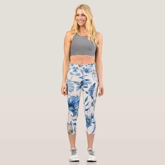 High Waisted Yoga Capris, XS (0-2) Capri Leggings (Front)