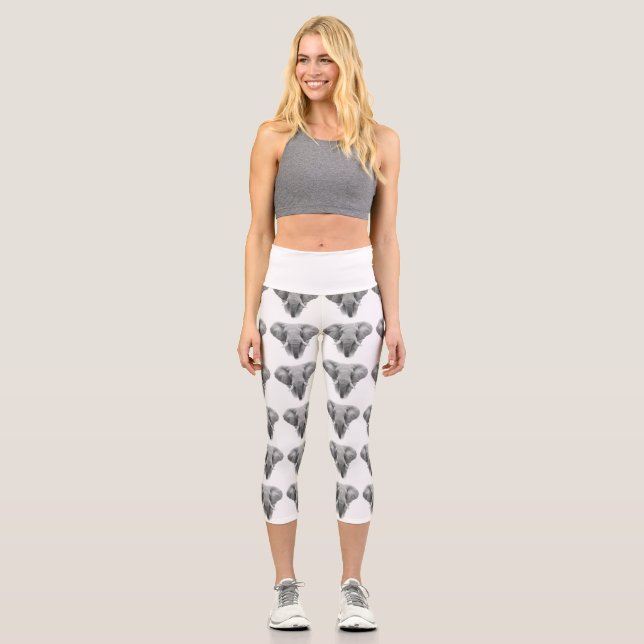 High Waisted Yoga Capris, XS (0-2) Capri Leggings (Front)