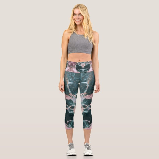 High Waisted Yoga Capris, XS (0-2) Capri Leggings (Front)