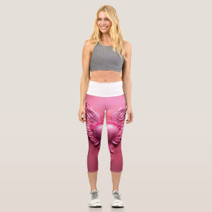 High Waisted Yoga Capris, XS (0-2) Printed Flower Capri Leggings