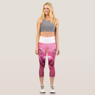 High Waisted Yoga Capris, XS (0-2) Printed Flower Capri Leggings