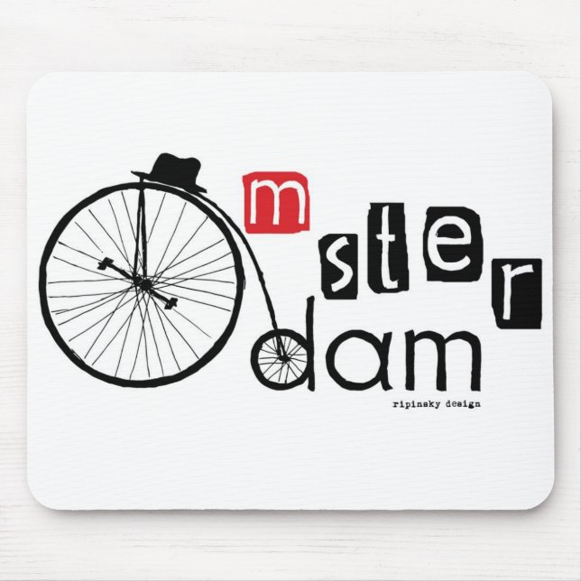 High Wheel Amsterdam Mouse Mat (Front)