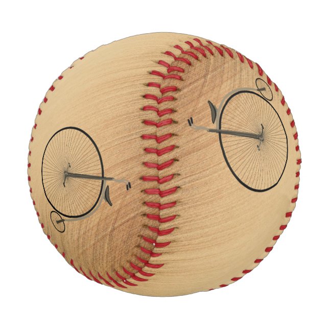 High-Wheel Antique Bicycle Rustic Baseball (Angled)