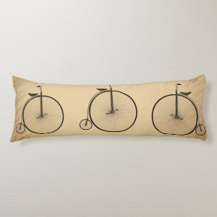 High-Wheel Antique Bicycle Rustic Body Cushion