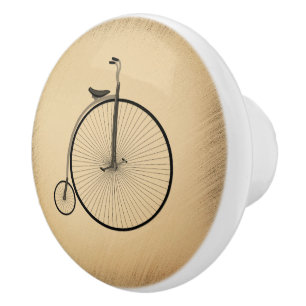 High-Wheel Antique Bicycle Rustic Ceramic Knob