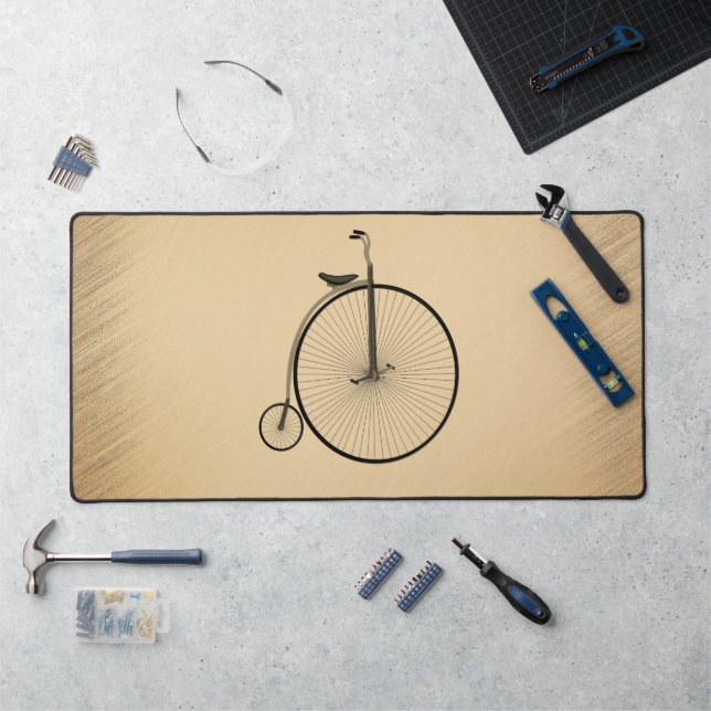 High-Wheel Antique Bicycle Rustic Desk Mat (Workstation)