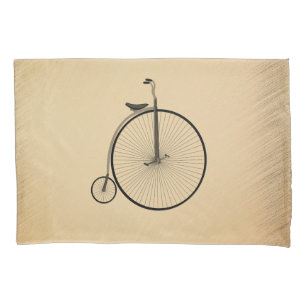 High-Wheel Antique Bicycle Rustic Pillowcase