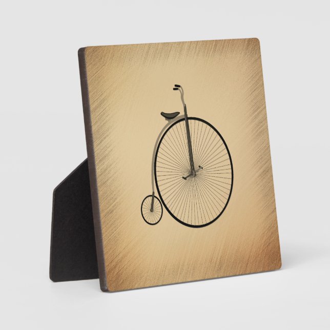 High-Wheel Antique Bicycle Rustic Plaque (Front)