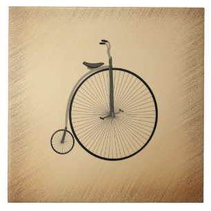High-Wheel Antique Bicycle Rustic Tile